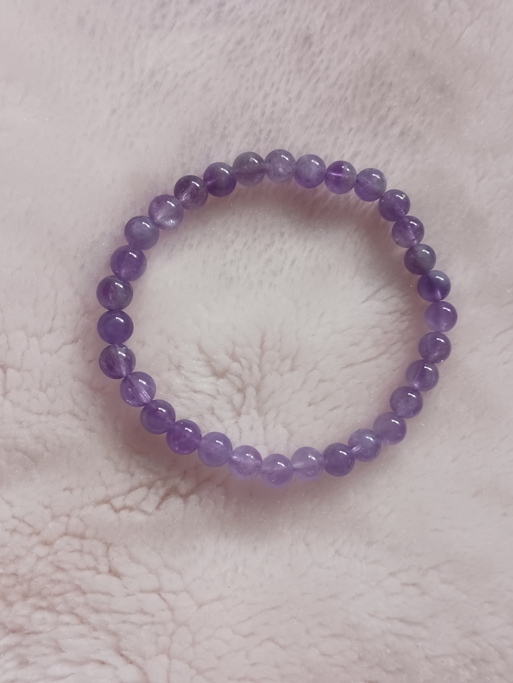 Purple Amethyst Beaded Stretch Bracelet